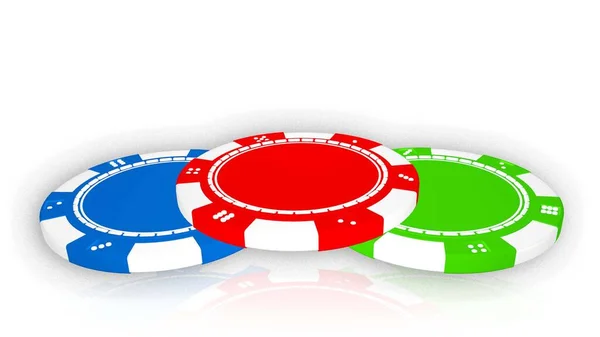 白い背景の上のカジノ チップ — ストック写真
