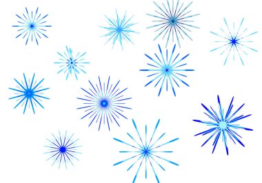 Beyaz arkaplanda mavi kar tanesi izole edildi