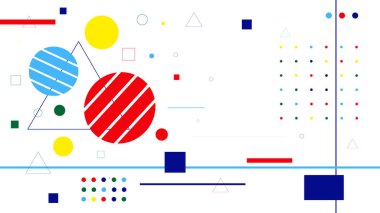 Renkli daireler ve noktalarla soyut arkaplan