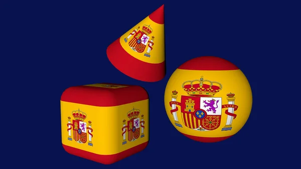 Drapeau Espagne Armoiries 3D Stock Illustration