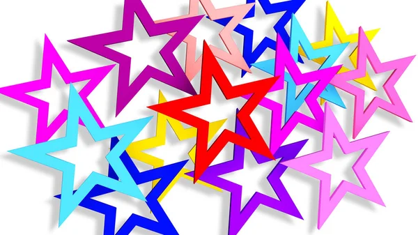 Abstrakter Sternenhintergrund Bunte Helle Sterne Illustration — Stockfoto