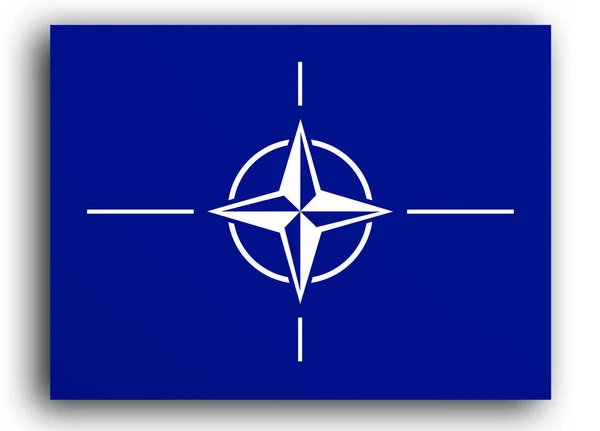 Nato Bayrağı Resim Beyazda Izole Edildi — Stok fotoğraf