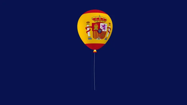 Balloon Flag Spain Blue Background — Stock Photo, Image