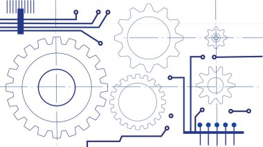 Teknolojik bir planın soyut arka planı. dişli çarklı desen. 