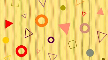 Renkli geometrik elementlerle renkli arkaplan