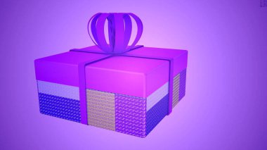 kurdeleli mor hediye kutusu