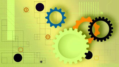 Vites tekerleği ile soyut arkaplan. 