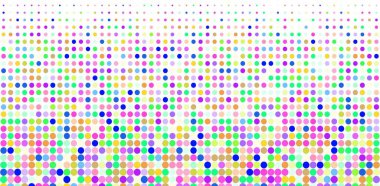 Beyaz arkaplanda renkli noktalar