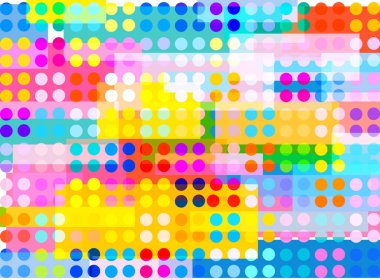 Farklı kare ve noktaların renkli arkaplanı