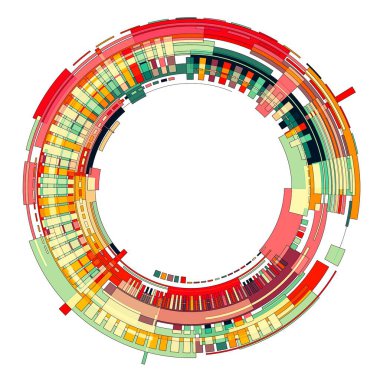 Daire şeklinde tasarım. renkli illüstrasyon.