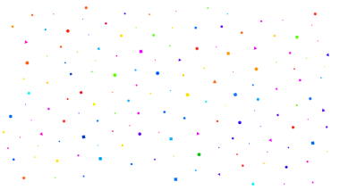 Şeffaf bir arkaplanda renkli konfeti deseni