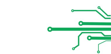 yeşil teknoloji devre kartı simgesi beyaz arkaplanda izole edildi. 