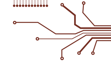 Şeffaf arkaplanda devre kartı biçimi
