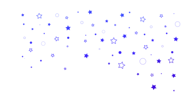 Mavi yıldızlar. Şeffaf bir arkaplanda konfeti.