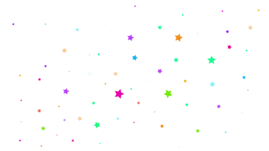 Renkli yıldızlar. Şeffaf bir arkaplanda konfeti.
