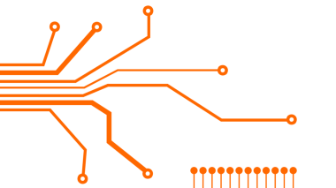 Şeffaf arkaplanda devre kartı deseni. 