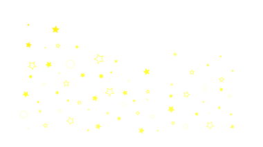 Sarı yıldızlar şeffaf bir arkaplanda konfeti.