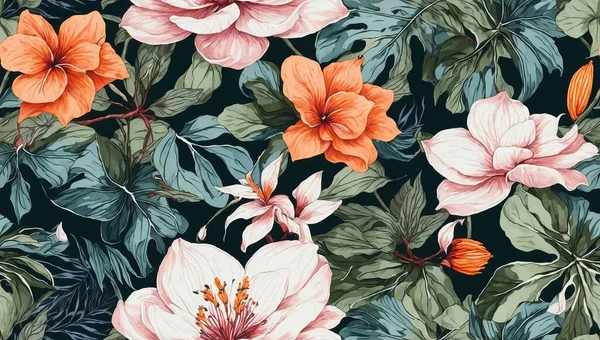 Vackert Trendigt Blommönster Små Blommor Modefull Mall För Design — Stock vektor