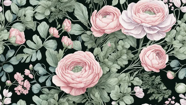 バラの花柄のパターン — ストックベクタ