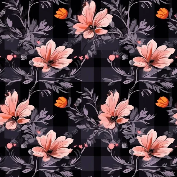 Akvarel Bezešvný Vzor Ručně Malované Květiny Květinový Vzor Pro Svatbu — Stockový vektor