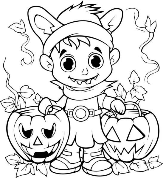 Uma linda página para colorir do pequeno Boo em um Monstro imprimível sem  fantasia para colorir com diversão
