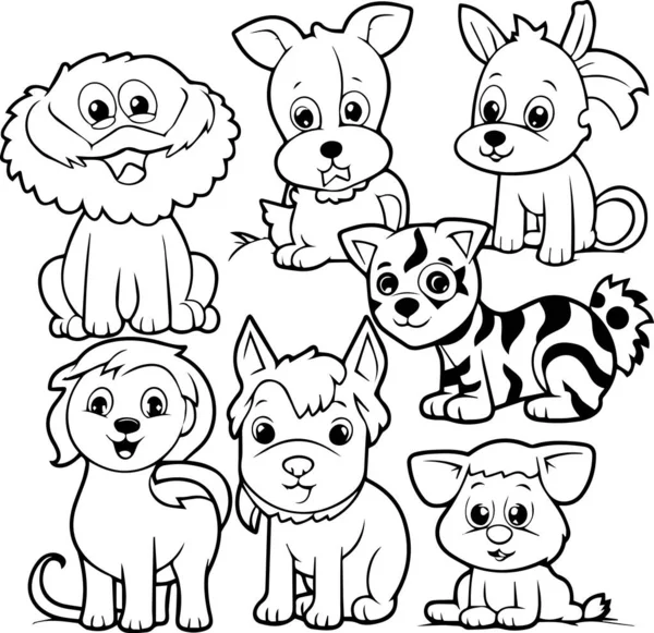 Vector Conjunto Animales Dibujos Animados — Vector de stock