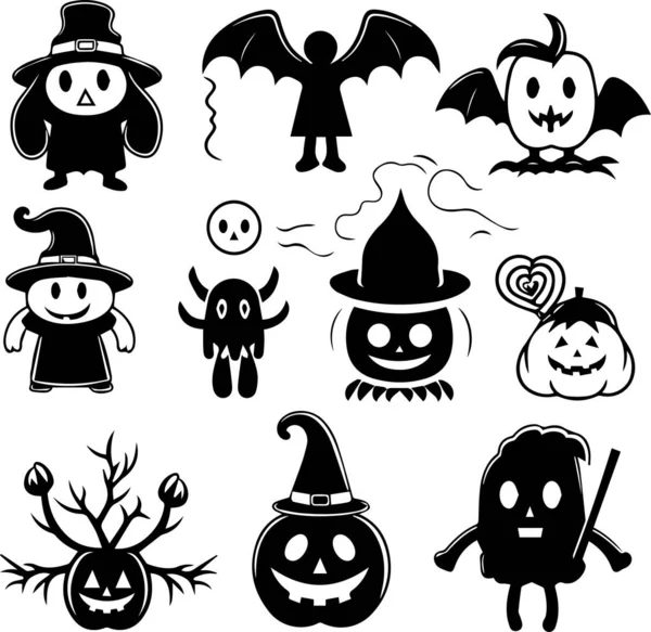 Halloween Ikony Pozadí — Stockový vektor