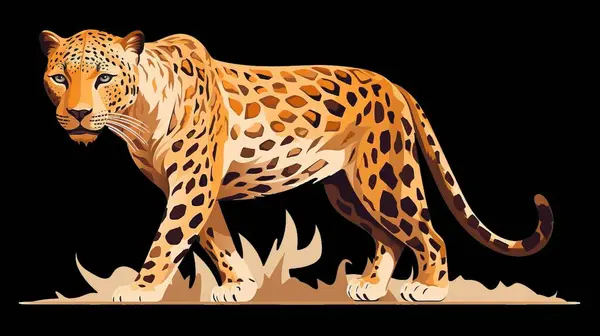leopard, tiger, wild animal, wild animal, wild animal, wild animal, wild animal. vector illustration