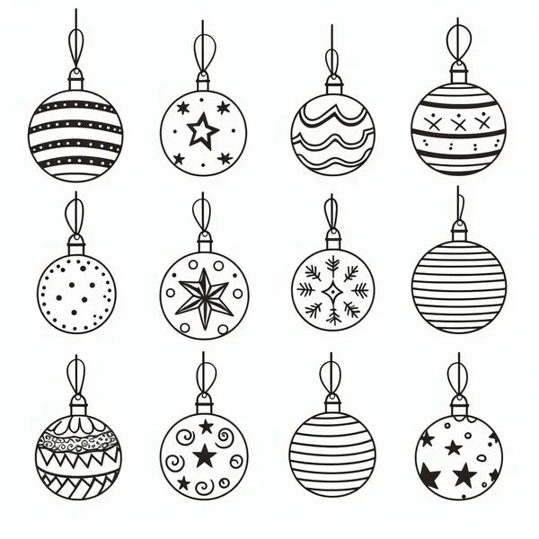 Christmas Ornaments Black Stock Vector Illustration and Royalty Free  Christmas Ornaments Black Clipart