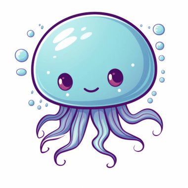 vector illustration of cute cartoon octopus