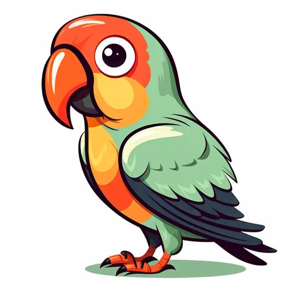 Cute Parrot Cartoon Illustration — Stock Vector