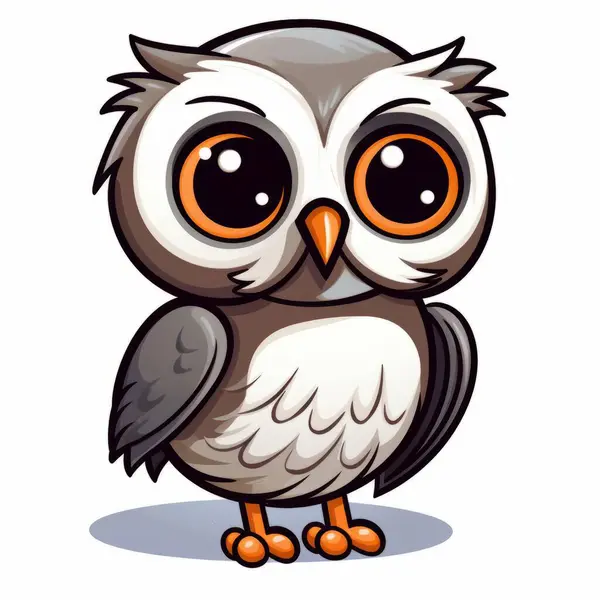Cute Owl Big Eyes — Stock Vector