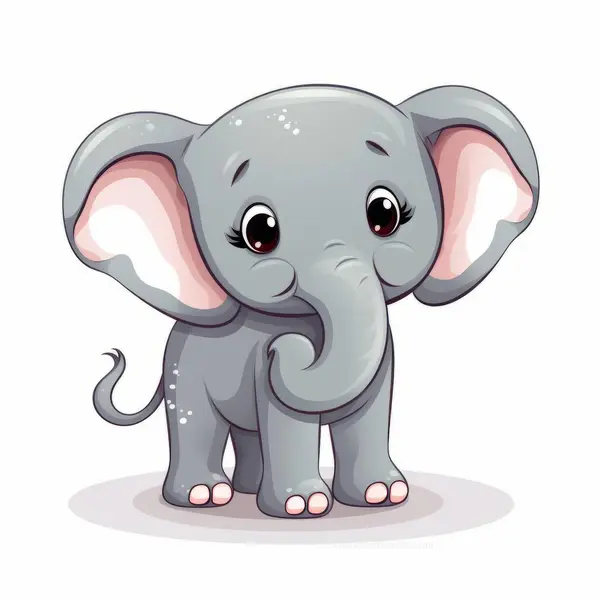 Ilustración Vectorial Lindo Bebé Elefante Dibujos Animados — Archivo Imágenes Vectoriales