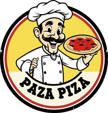 İtalyan pizzasının resimli çizimi.