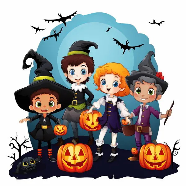 Halloween Kids Costume Witch — Stock Vector