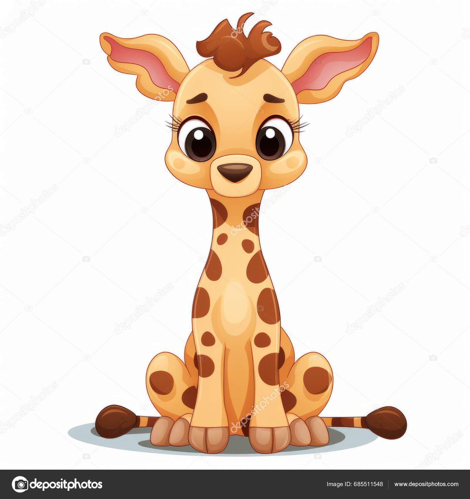 Cute Baby Giraffe Cartoon Stock Vector by ©feepic 685511548