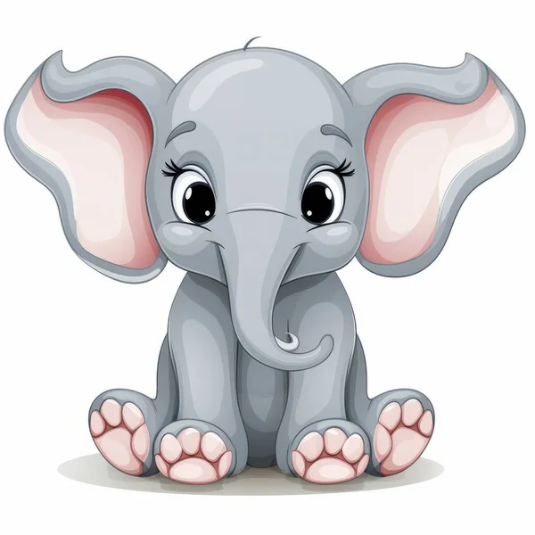 Lindo Pequeño Elefante Dibujos Animados — Archivo Imágenes Vectoriales