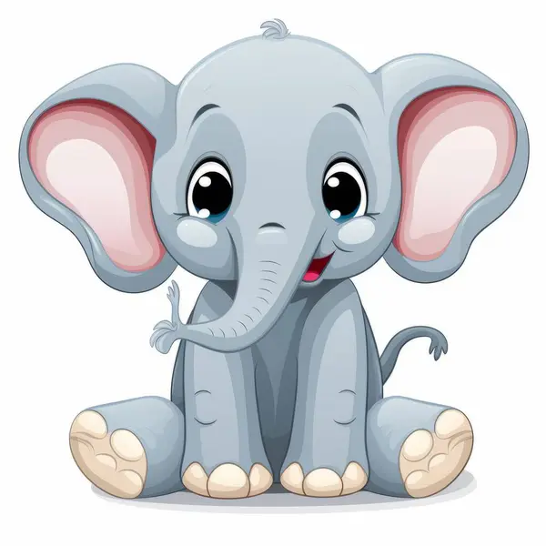 Lindo Bebé Elefante Dibujos Animados — Archivo Imágenes Vectoriales