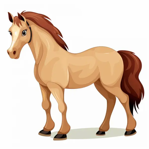 cute horse cartoon icon. animal farm horse illustration vector character.