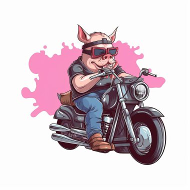 Güzel motosikletli bir domuz.