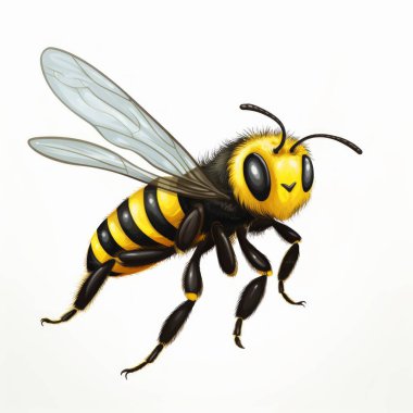 3 d render of a cute wasp clipart