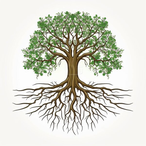 tree roots. vector illustration