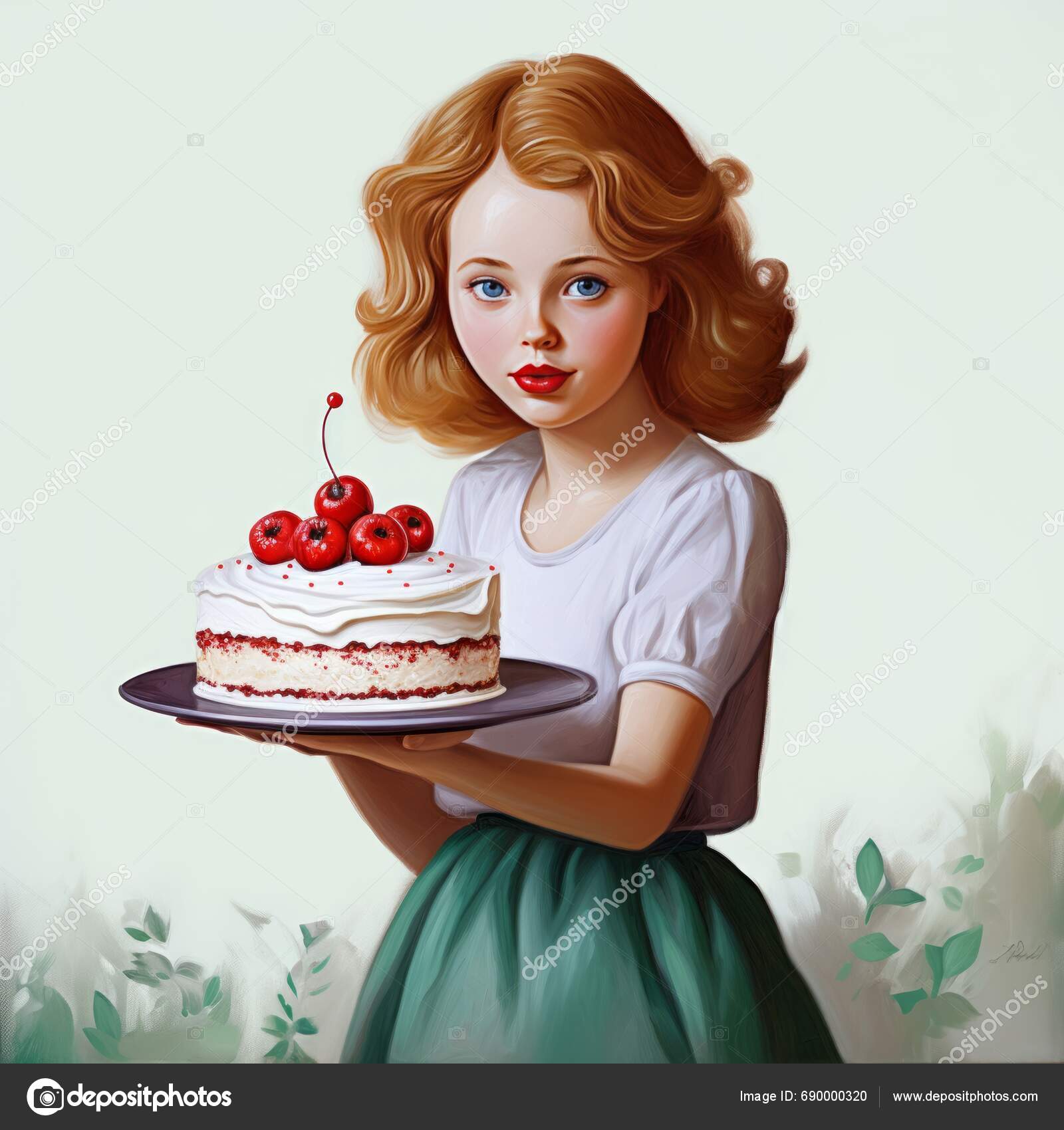 Beautiful Girl Cake Stock Vector by ©feepic 690000320