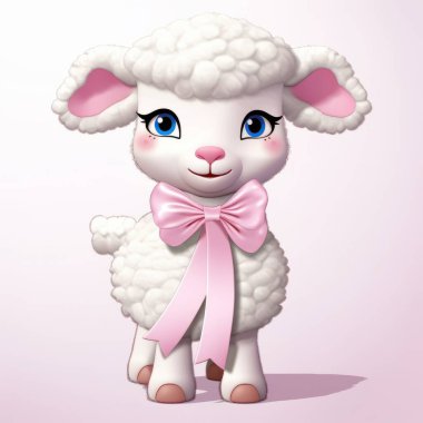 illustration of cute sheep cartoon clipart