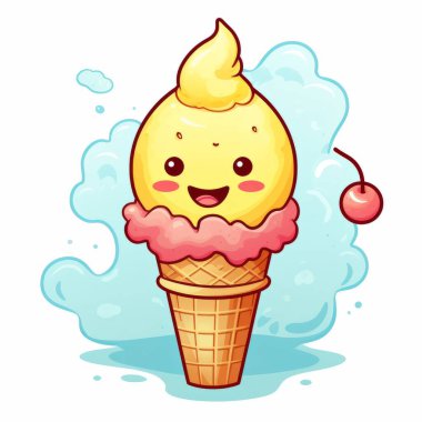 vector illustration of cute ice cream