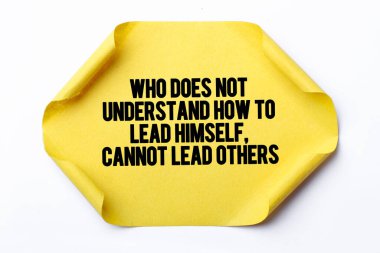 yellow paper note with inscription we can lead to lead of the middle of the lead of a leader clipart