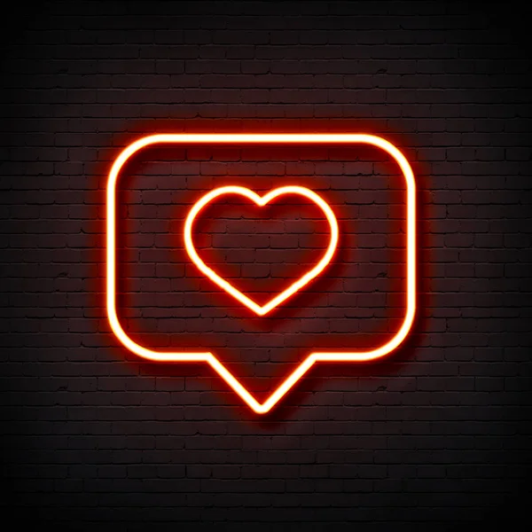 glowing neon heart icon isolated on brick wall background. romantic romantic symbol, join, passion and wedding valentine valentine symbol. vector.