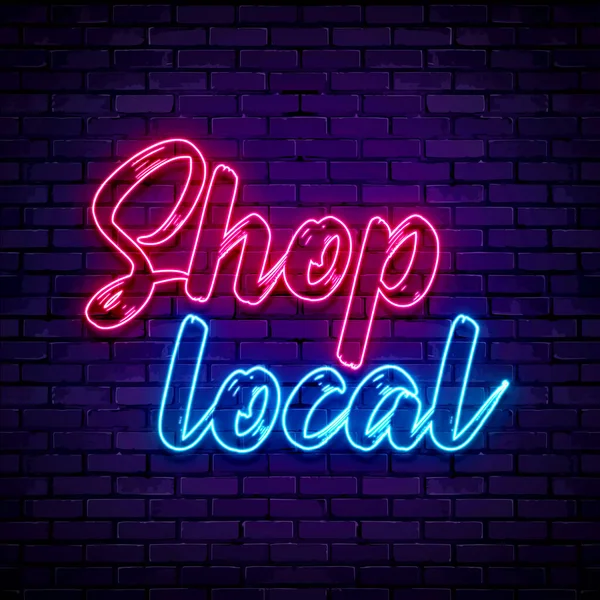 neon sign of a shop with a red neon sign. vector illustration