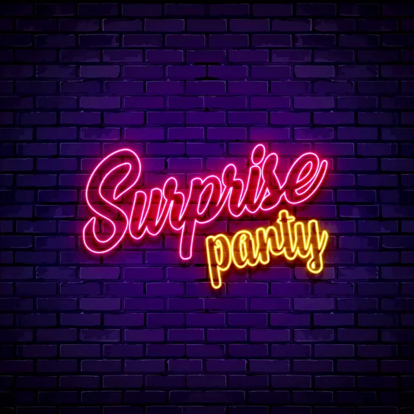 party banner with neon text. vector
