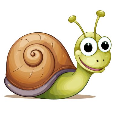 cute snail on white background illustration